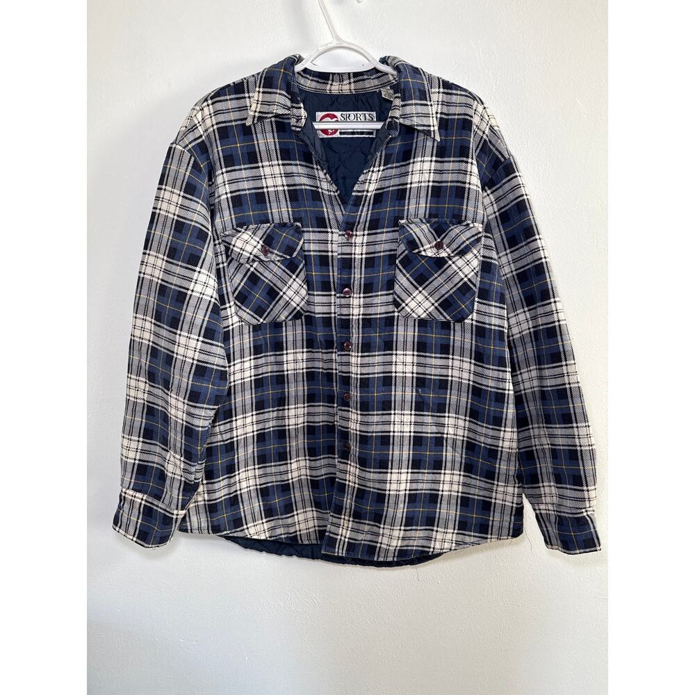 Vintage Sports Afield plaid flannel shacket mens large grunge‎ outdoor hunting